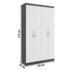 Guarda-roupa Solteiro 4 Portas Sion 8 Prateleiras