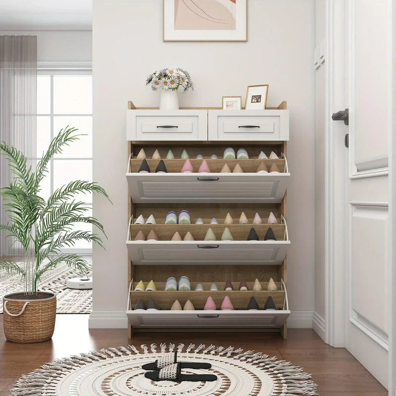 Armário Organizador de Sapatos com 3 Portas e 2 Gavetas