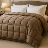 Edredom Queen Premium Taupe - Pluma Sintética Luxo