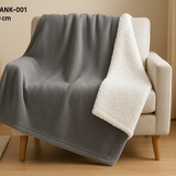 Manta Sherpa Dupla Face Cinza e Branca 150x200cm