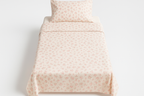 Jogo de Cama Solteiro Floral Rosa e Branco - 2 Peças