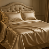 Jogo de Cama Casal Cetim Champagne - 3 Peças Luxo