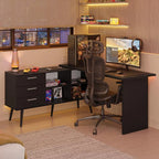 Escrivaninha em L Mesa para Computador Gamer 3 Gavetas