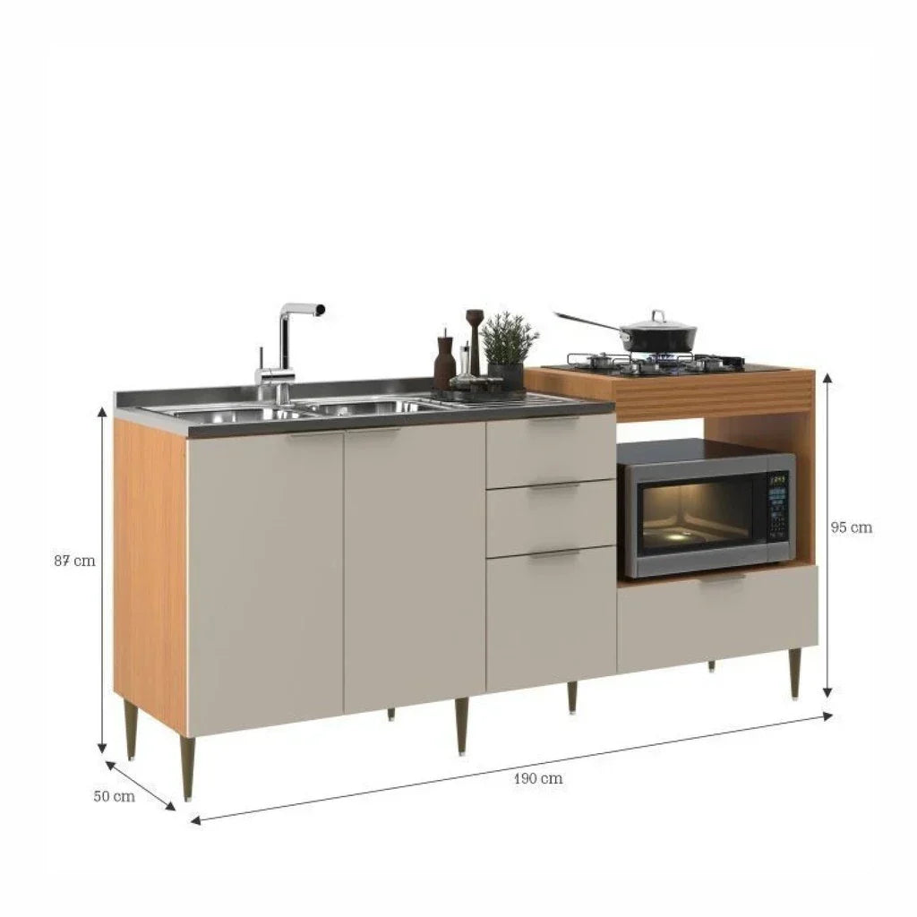 Cozinha Modulada 6 Portas e 2 Gavetas Alice