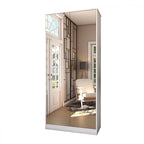 Sapateira LIZ 2 Portas com Espelho 1 Gaveta para 15 Pares de Sapato Branco